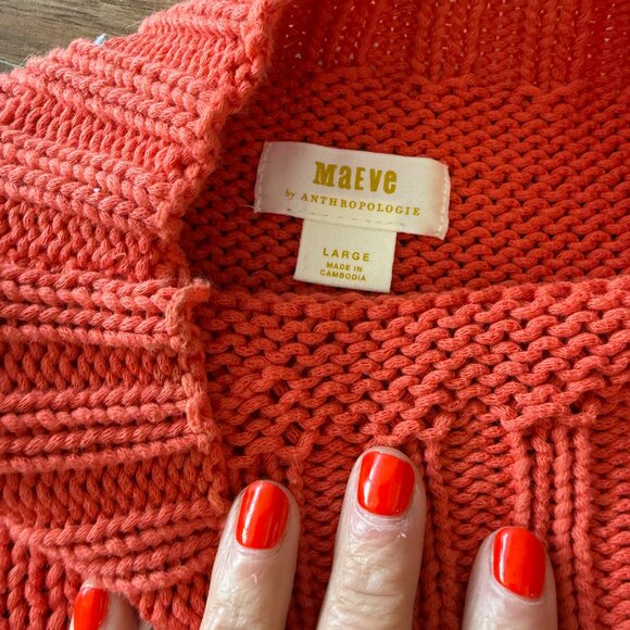 The Pippa Mock-Neck Sweater Maeve Anthropologie Red Heart Valentine L - Picture 4 of 5